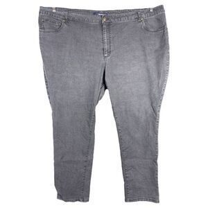 Denim 24 7 Roamans Plus Size 28W Jeans Straight Leg Black Denim High Rise 705